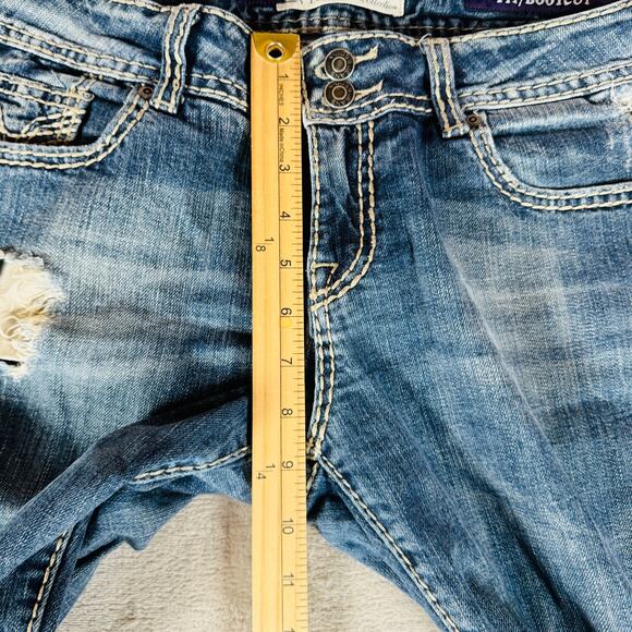 Vigoss Jeans Women's 11 Blue Fit Bootcut Mid Rise Distressed Medium Wash Stretch - Picture 12 of 14